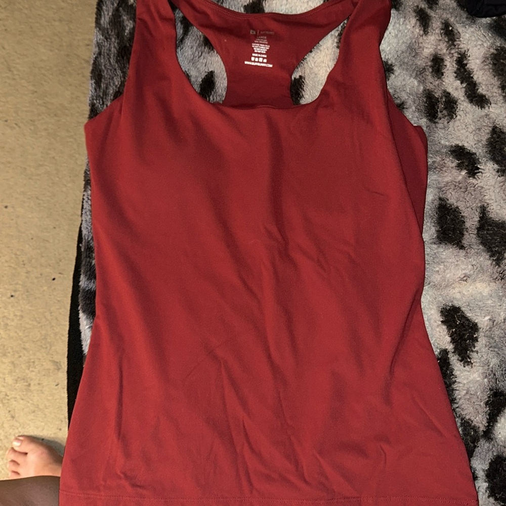BuffBunny Burgundy Workout Tank with Built In Bra